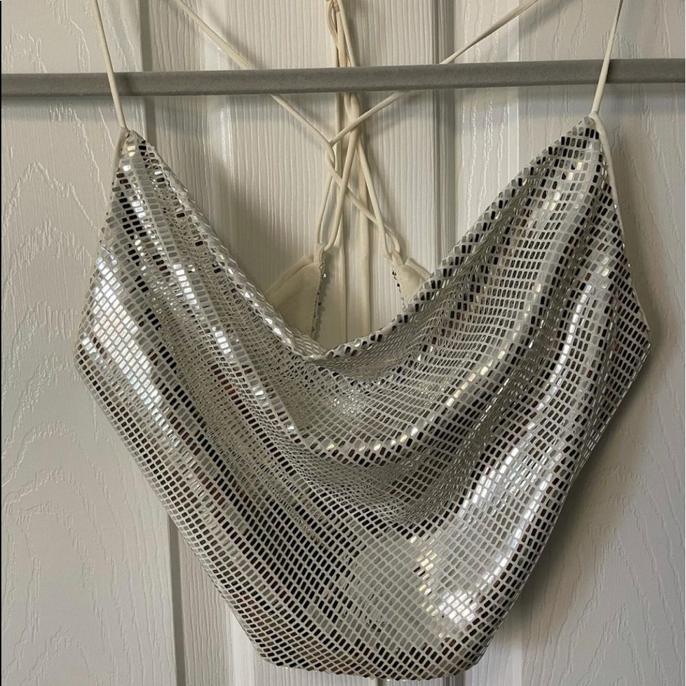 Zara cowl neck sparkle top